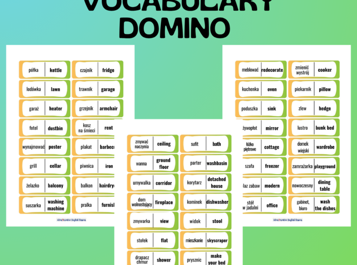 HOME RELATED VOCABULARY DOMINO