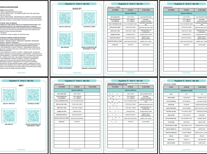 Together 5, Unit 3 - słownictwo