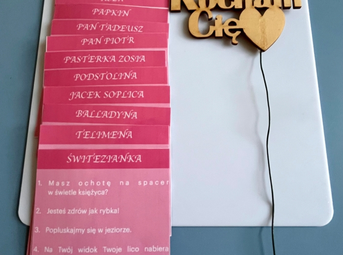 Literacki flirt - gra na walentynki