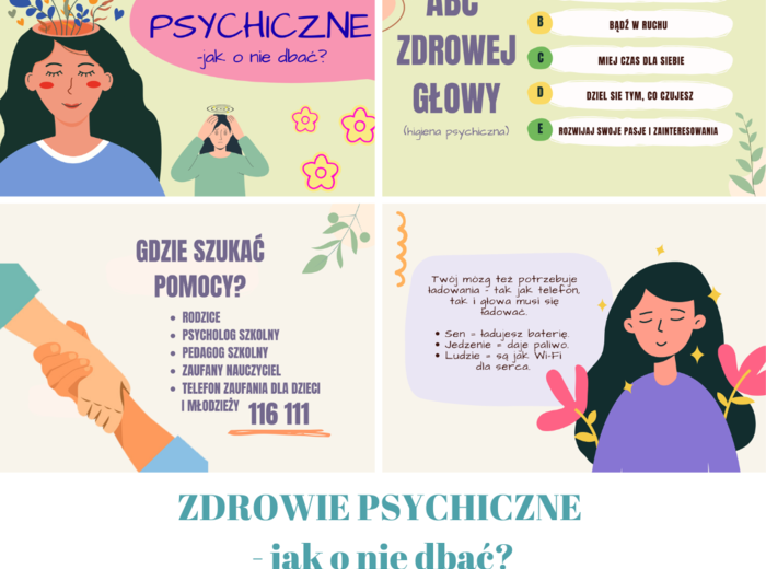 Zdrowie psychiczne - jak o nie dbać? - gazetka szkolna