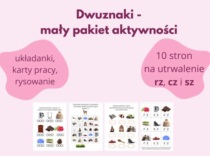 Dwuznaki rz, cz i sz - pakiet aktywności