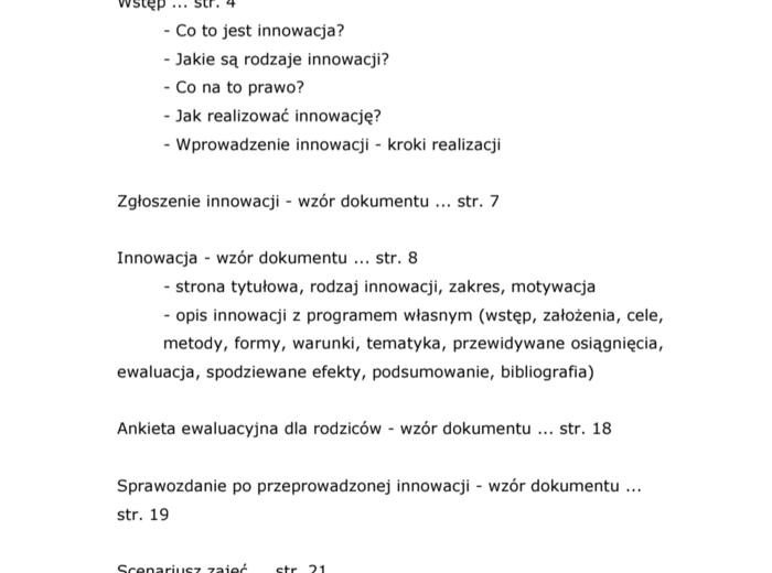 Oddychaj, odpoczywaj, odkrywaj - innowacja pedagogiczna