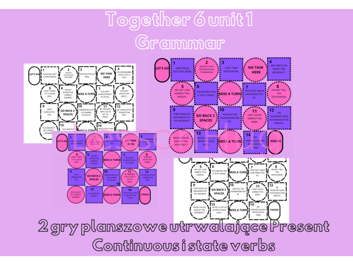 Together 6 unit 1 grammar board games