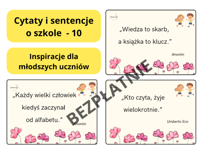 Cytaty i sentencje o szkole – inspiracje dla uczniów młodszych - BEZPŁATNIE