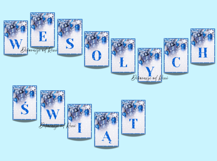 WESOŁYCH ŚWIĄT - girlanda wersja 2