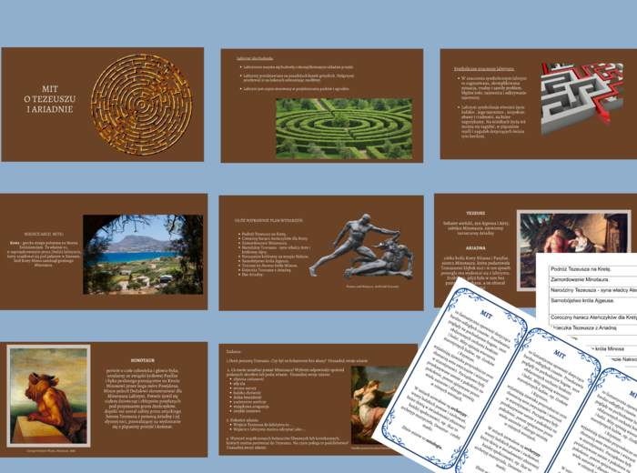 MIT O ARIADNIE I TEZEUSZU – prezentacja – mity + wklejka