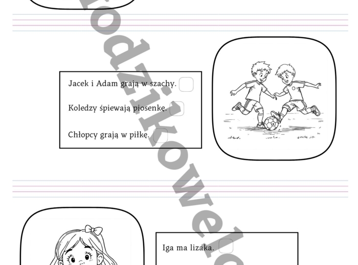 Czytanie ze zrozumieniem-wybierz poprawne zdanie