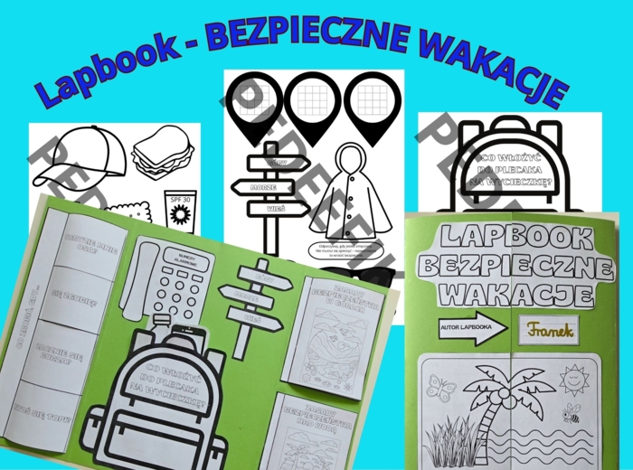 Lapbook - bezpieczne wakacje + dyplom uznania