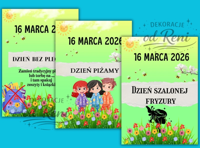 Odliczajmy do wiosny!-14 propozycji -  w 5 wariantach z różnymi datami (16.03 – 20.03)-ponad 100 stron!!!