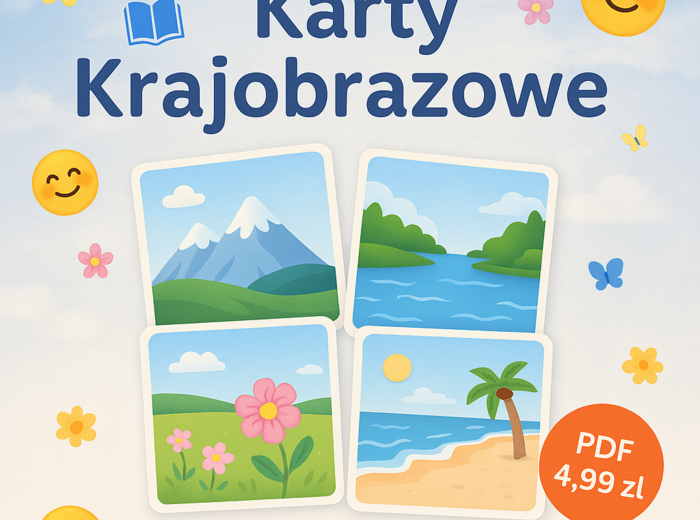 Ilustrowane karty z krajobrazami