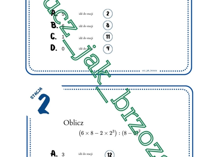 Stacje zadaniowe na Dzień Tabliczki Mnożenia