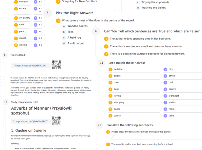 English Class A2+ – Unit 5 – karta pracy