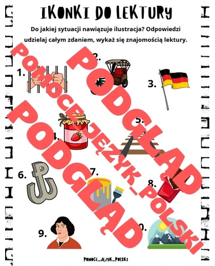 Kamienie na szaniec - ikonki, karta pracy