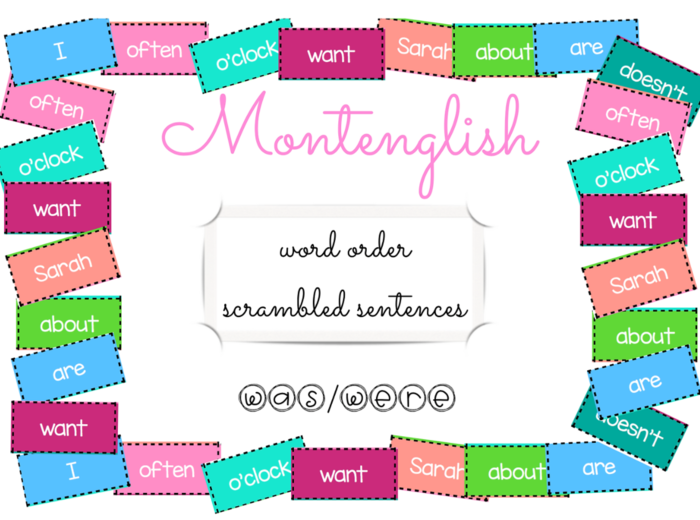 Rozsypanki wyrazowe Scrambled Sentences: was/were