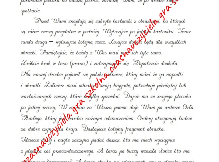 Podróż do niepodległości - gra szkolna klasy I-III