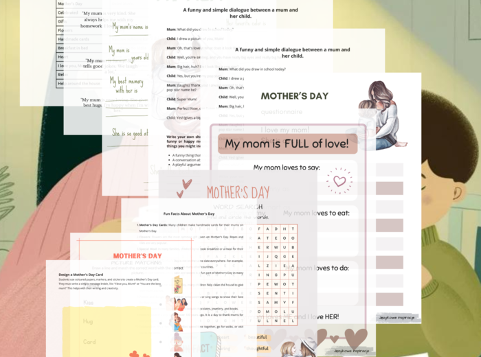 ZESTAW Happy Mother's Day! A1/A2 oraz B1/B2 Gotowa lekcja. Worksheet. Karty Pracy