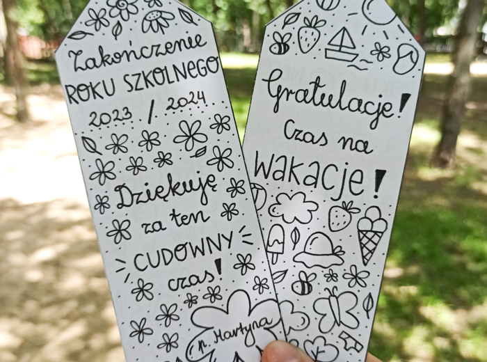 ZAKŁADKI Z OKAZJI ZAKOŃCZENIA ROKU SZKOLNEGO