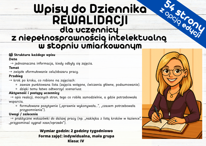 WPISY do Dziennika Uczeń z niepełnosprawnością intelektualną w stopniu umiarkowanym