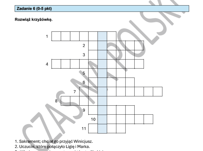 "Quo vadis" (Przemiana Marka Winicjusza) – test czytania ze zrozumieniem.