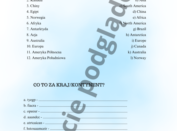 Brainy 5 unit 1 - karty pracy słownictwo