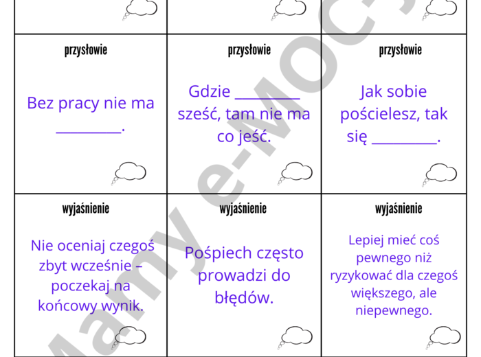 Tropiciele przysłów - gra dydaktyczna dla klas 4-8