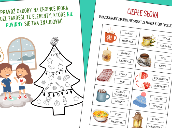 ZIMOWE ODKRYWANIE - Karty Pracy dla Dzieci (klasy 0-3) - 45 strony zadań