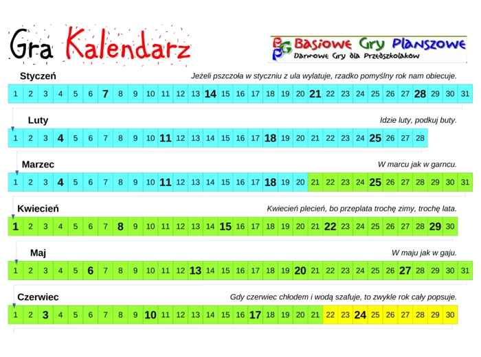 Kalendarz – Gra planszowa
