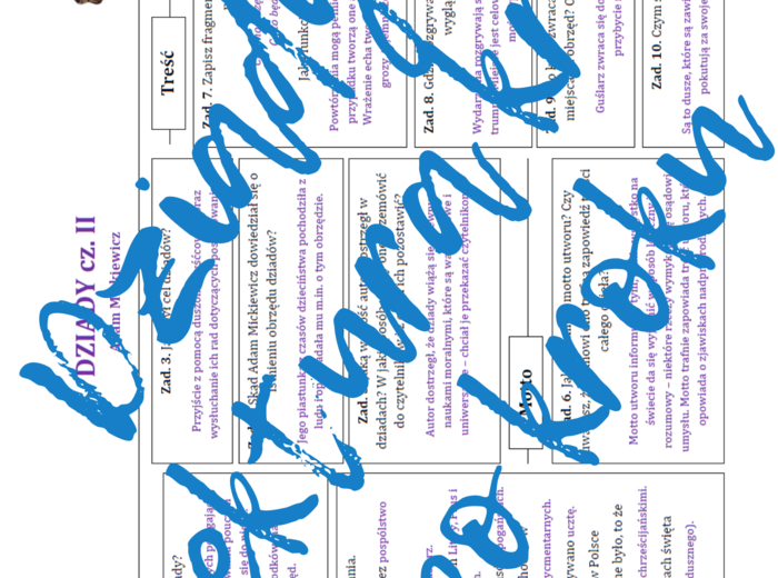 DZIADY cz. II: Krok po kroku – karta pracy do lektury