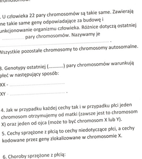 Dziedziczenie płci u człowieka - KP