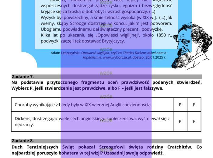 Opowieść wigilijna - czytanie ze zrozumieniem