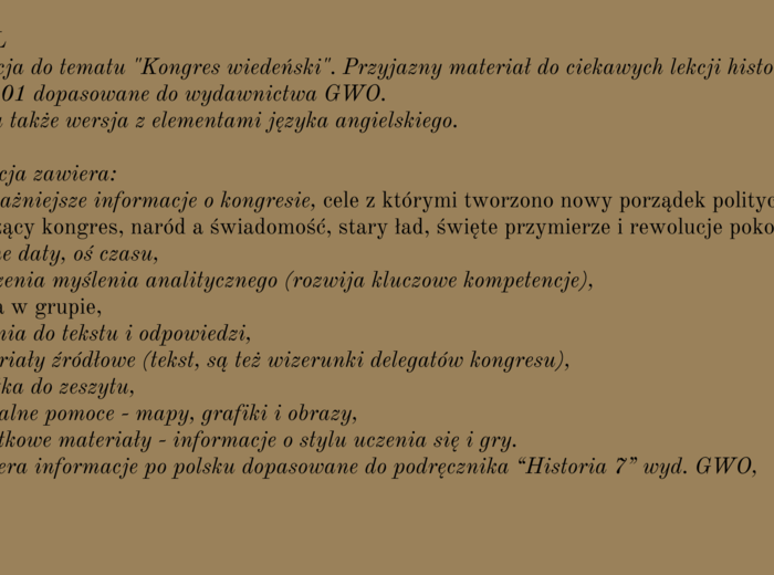 H701 pakiet prezentacja+scenariusz+karta pracy+fiszki+notatki