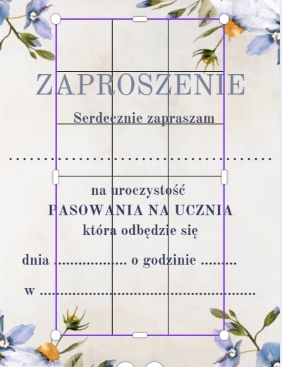 Zaproszenie na ślubowanie