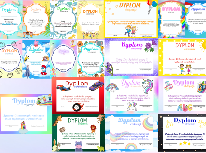 Dzień Przedszkolaka - girlandy, medale, dyplomy