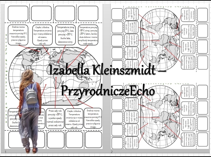 Notatka okienkowa „Strefy klimatyczne Ziemi”, „Strefy klimatyczne i krajobrazowe” w pdf. Geografia 5 dział „Krajobrazy świata”.