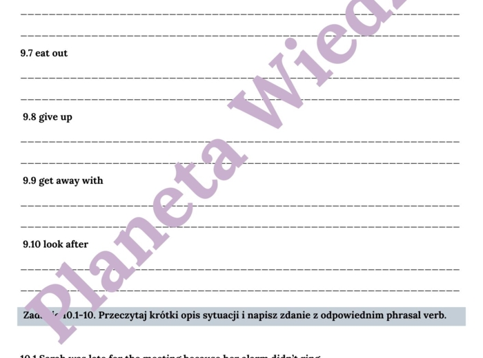 PHRASAL VERBS PART 1– Zbiór zadań do egzaminu ósmoklasisty z języka angielskiego. Poziom A2/A2+ – uzupełnienie luk w tekstach, układanie historii, użycie phrasal verbs w codziennym życiu