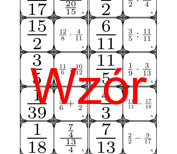 Domino - Arytmetyka ułamków | matematyka