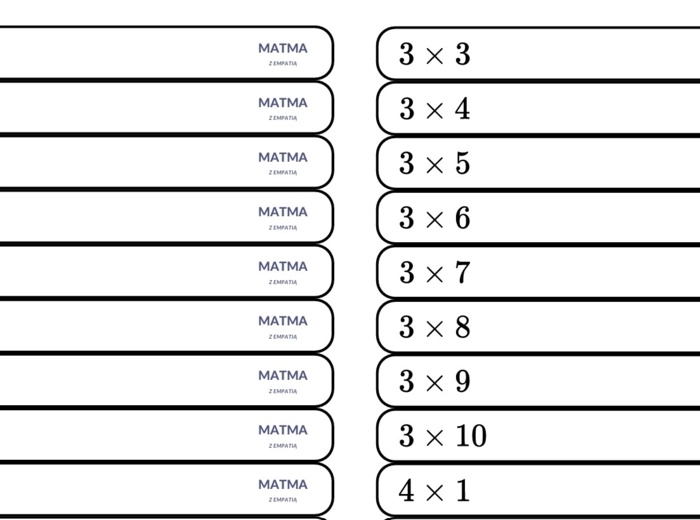 KABOOM Tabliczka mnożenia