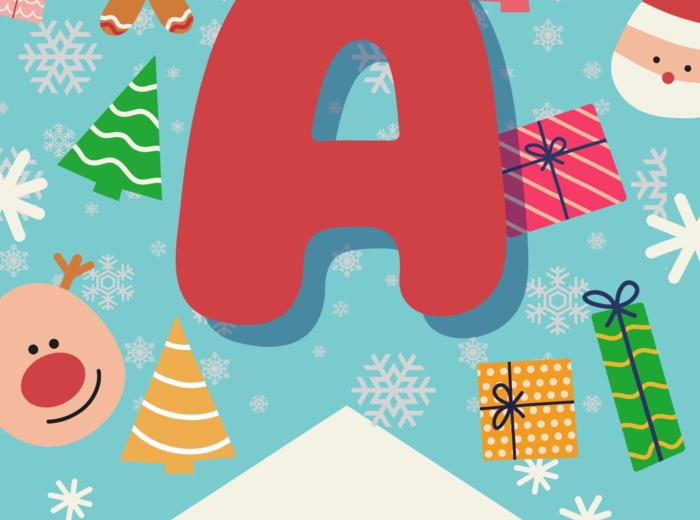 GIRLANDA świąteczna – cały alfabet, cyfry oraz znaki specjalne