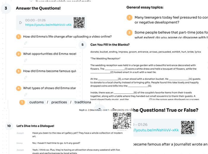 Repetytorium Ósmoklasisty cz. 2 (Macmillan) – Unit 9 (1) – Listening/Speaking/ReadingWriting