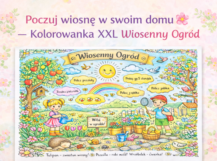 Kolorowanka "Wiosenny ogród"