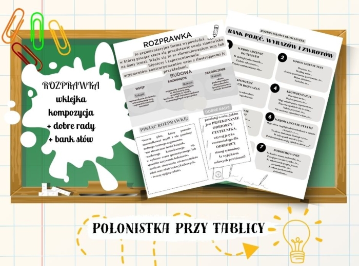 Rozprawka - wklejka - kompozycja, elementy twórcze, bank słówek, dobre rady