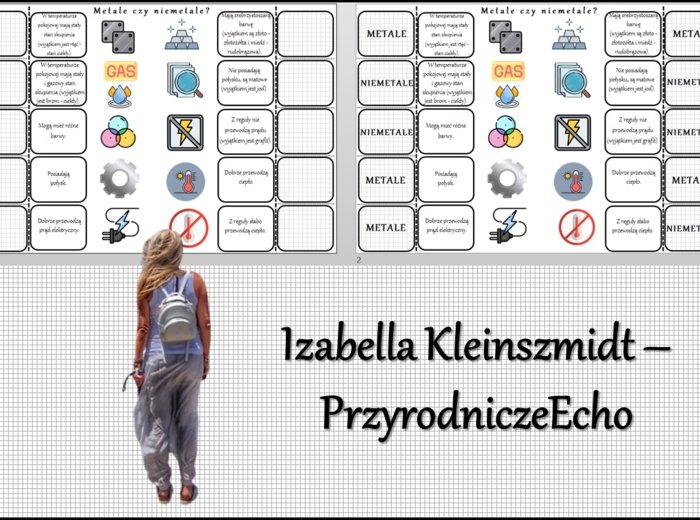 Notatka okienkowa/stacja zadaniowe/notatka interaktywna/notatka graficzna/karta pracy/sketchnotka „Metale czy niemetale?”, „Właściwości metali i niemetali”, „Metale i niemetale” w pdf. Chemia 7, dział „Substancje”. Materiał wykonany na podstawie podręczn