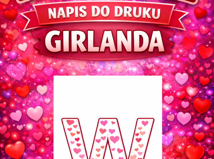 Girlanda WALENTYNKI – napis do druku (PDF, 10 liter)