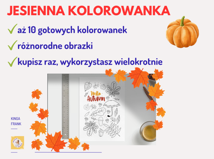 🍁 Kolorowanka na Dzień Jesieni – aż 10 stron jesiennej zabawy! 🍁