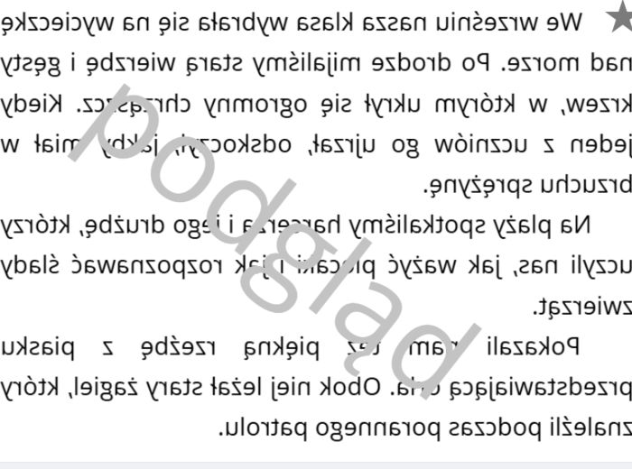 Lustrzane dyktando "rz i "ż" dla klas 4-6
