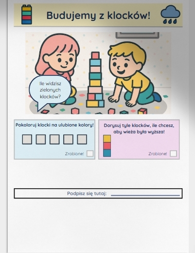 Karty pracy: "Co robić, gdy pada deszcz?"