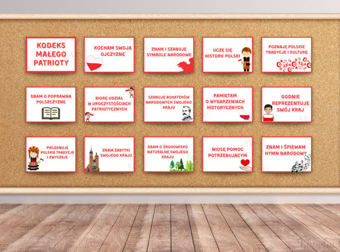 Kodeks Małego Patrioty - zestaw plansz A4