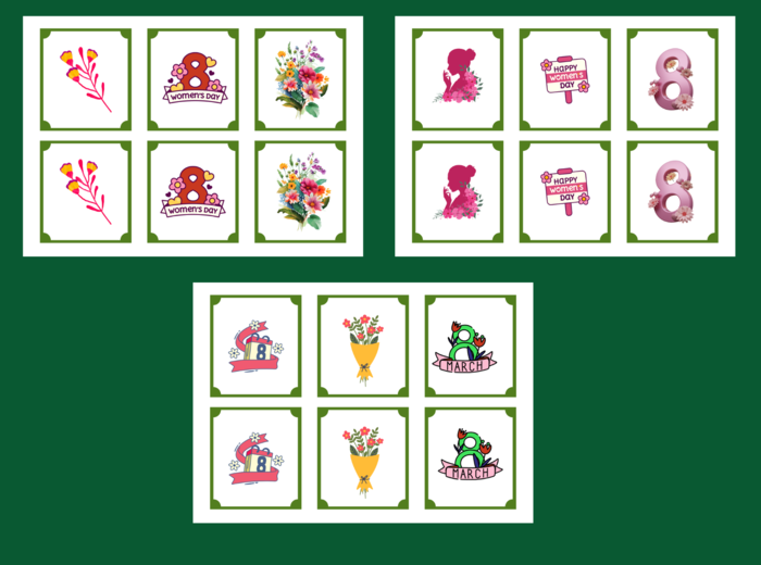 DZIEŃ KOBIET – memory – 36 szt. – biblioteka – świetlica – przedszkole