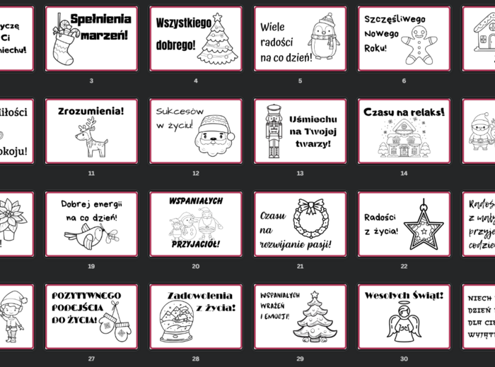Świąteczne plakaty z miłymi słowami - życzeniami