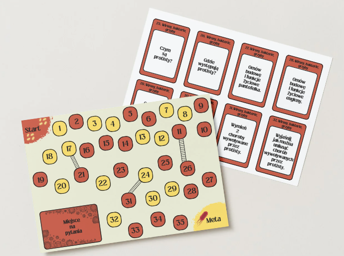 Wirusy. Bakterie. Grzyby. Protisty. Gra edukacyjna. Klasa 5. Biologia.